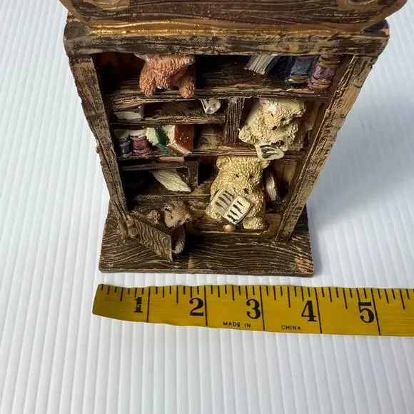 Russ Berrie Bears From The Past Book Shelf Collectibles Figurine Mini Dollhouse - Picture 10 of 13